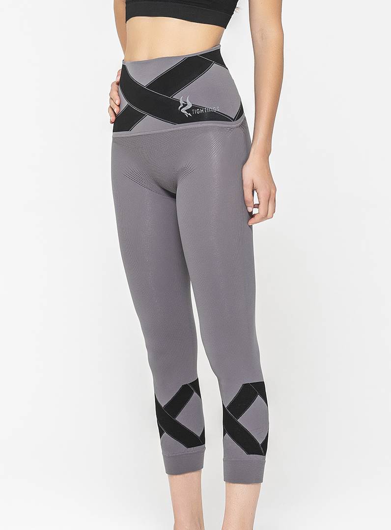 green leggings, women's legings in biological fabric, Celeste, S, Black & Gray